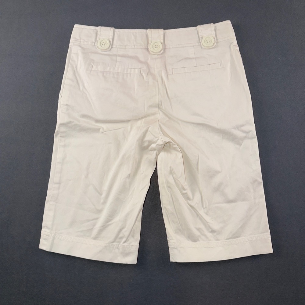 Tory Burch White Bermuda Shorts Logo Button Walking Shorts 12081220 Size 2 - Picture 8 of 9